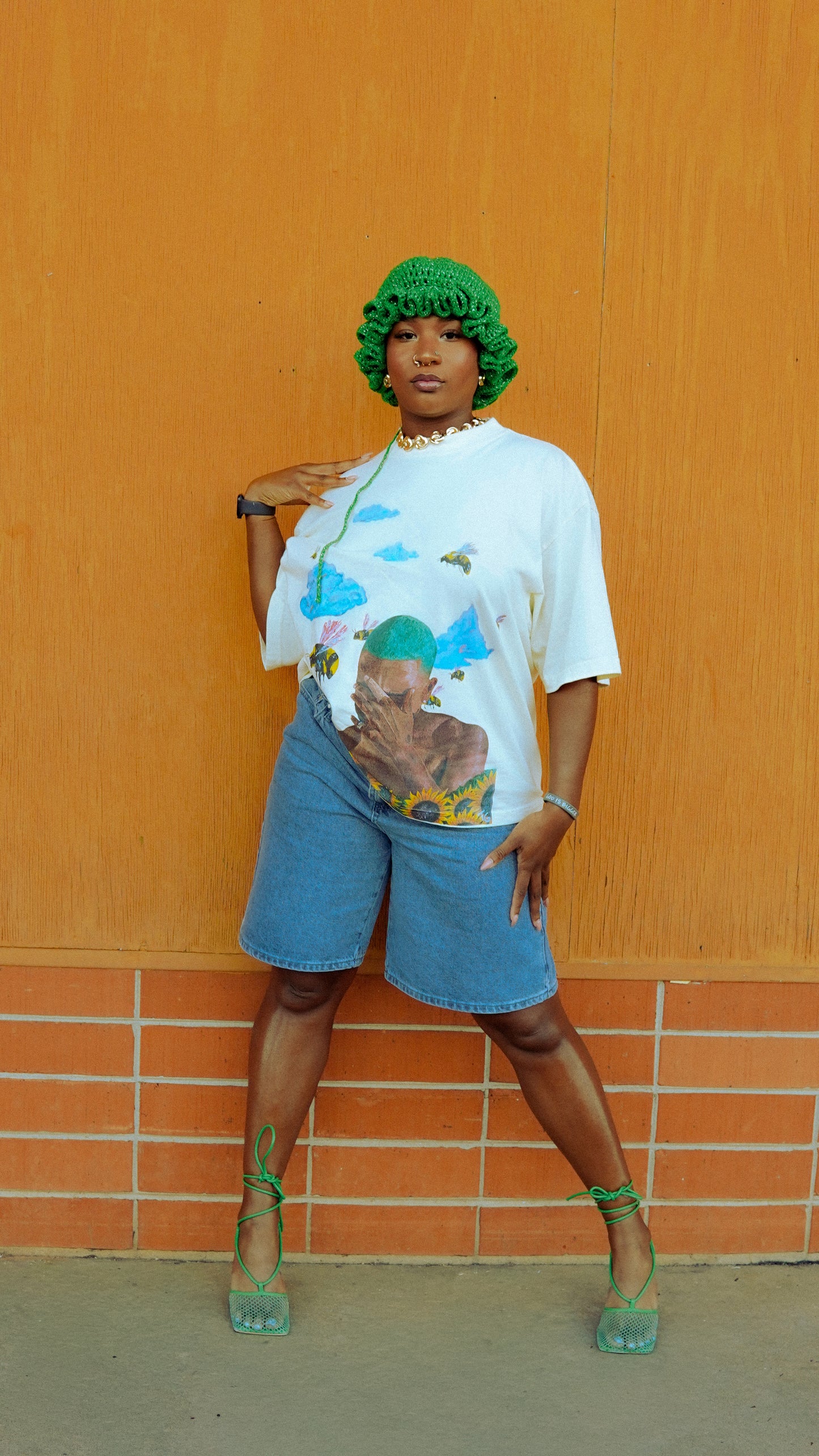 “Blonde Flower Boy” Creme Tee